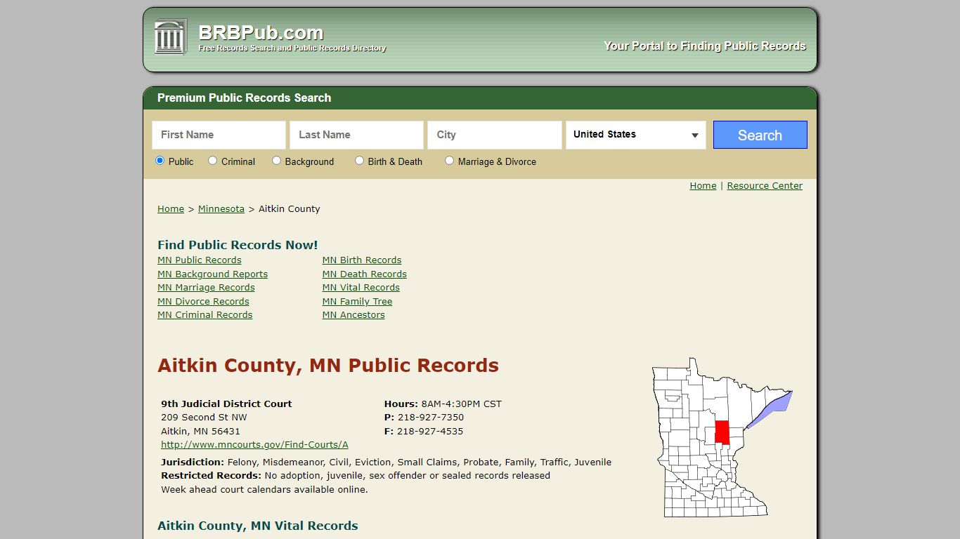 Aitkin County Public Records | Search Minnesota Government ...